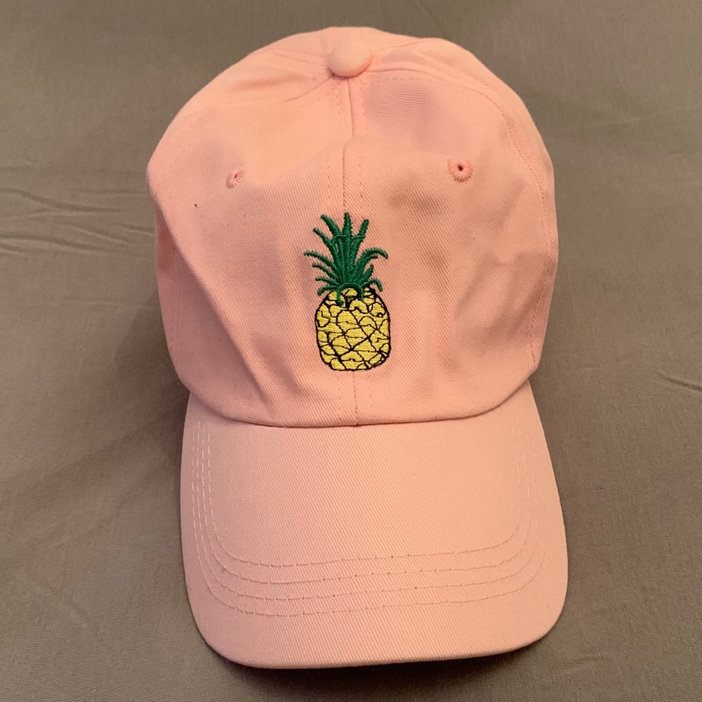 Pink Baseball Cap With Pineapple